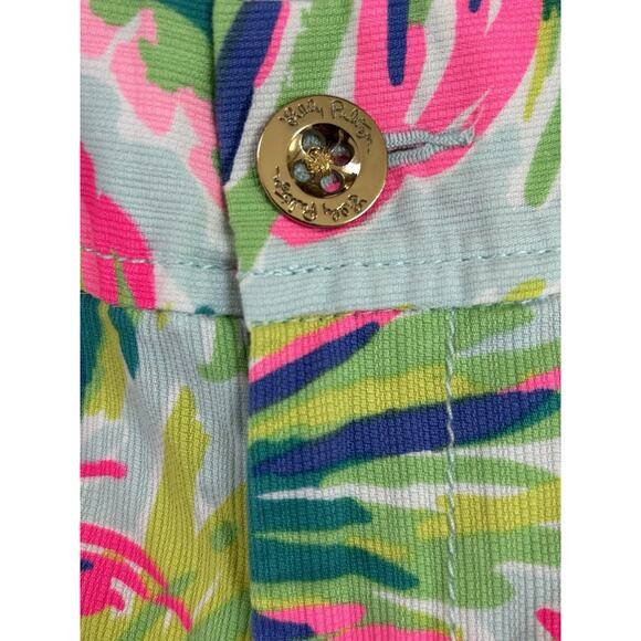 Lilly Pulitzer Callahan Short Size 10 Island Time Floral Neon Palm Print 4" - Picture 7 of 8